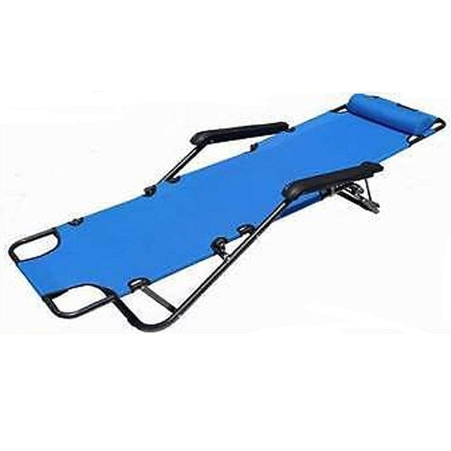 Folding Beach Chair Sun Loungers Outdoor Folding Recliner Portable Back Fishing Chair Wild Camping Leisure Beach Stool Rest Bed